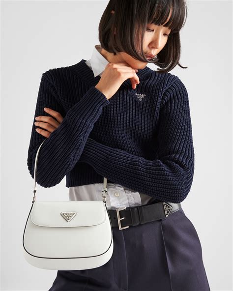 prada cleo shoulder bag white|shoulder bag with flap.